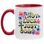 Not Luck Just God Accent Mug - Coffee Mug