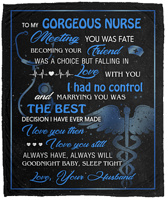 To My Gorgeous Nurse Meeting You Was Fate Fleece - Premium Sherpa Blanket - Woven Blanket - Nurse Gift Ideas