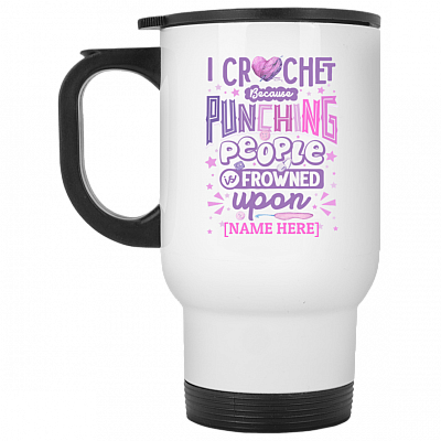 14 oz. White Travel Mug