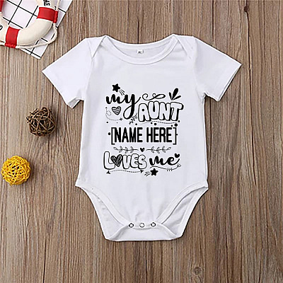 Alternative view of Personalized Name My Aunt Loves Me Cute Baby Onesie - Onesies for Toddlers