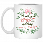 Thanks God For Waking Me Up Ceramic Coffee Mug - Water Bottle - Color Changing Mug