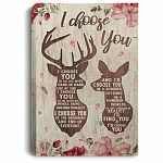 Deer To My Love I Choose You Deer Lover Wrapped Framed Canvas Unframed Poster - Deers Couple Decor Wall Art
