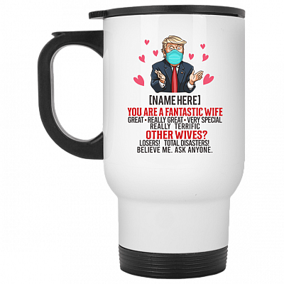 14 oz. White Travel Mug