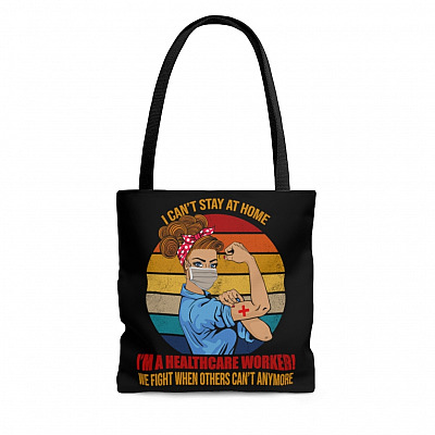 Stay Home Healthcare All Over Print Tote Bag - Shoulder Bag - Reusable Grocery Shopping Bag