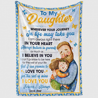 Alternative view of To My Daughter Wherever Your Journey In Life May Take You Fleece Blanket - Sherpa Blanket - Woven Blanket