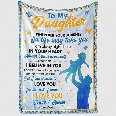 Alternative view of To My Daughter Wherever Your Journey In Life May Take You Fleece Blanket - Sherpa Blanket - Daughter Gifts