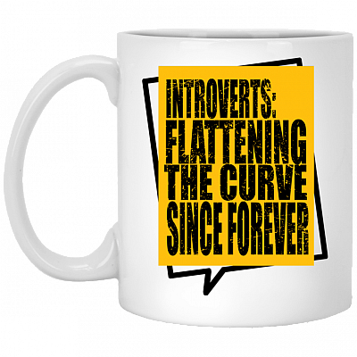 Introverts Flattening the Curve Since Forever Ceramic Coffee Mug - Beer Stein - Water Bottle