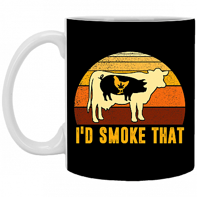 I'd Smoke That BBQ Grilling Funny Party Vintage Ceramic Coffee Mug Beer Stein - Funny BBQ Smoke Lover Mug