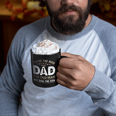 Alternative view of You're The Man Dad The Old Man But Still The Man Ceramic Coffee Mug - Beer Stein - Water Bottle - Color Changing Mug