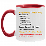 MMO Mug - Gaming Mug - Level 110 Legendary Accent Mug, White/Red, 11 oz. Accent Mug