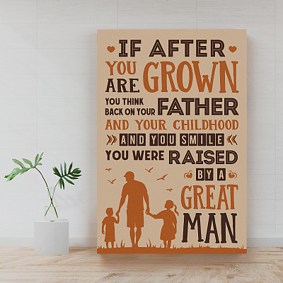 Alternative view of You Were Raised By A Great Man Gallery Wrapped Framed Canvas Prints - Unframed Poster - Home Decor Wall Art