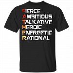 Father Fierce Ambitious Talkative Heroic Energetic Rational Father's Day Gift From Son And Daughter T-shirt, Black, Unisex T-Shirt