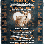 Grandpa to My Granddaughter You Have Brains in Your Head Feet in Your Shoes Fleece Blanket - Premium Sherpa Blanket, White, Cozy Plush Fleece Blanket - 50x60