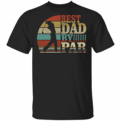 Best Dad By Par - Funny Golf Dad Shirt, Black, Unisex T-Shirt
