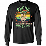 Grandpaw Grand Paw Like Regular Grandpa But Cooler Hoodie Sweatshirt - Funny Grandpa Dog Lover Saying Shirt, Black, Long Sleeve