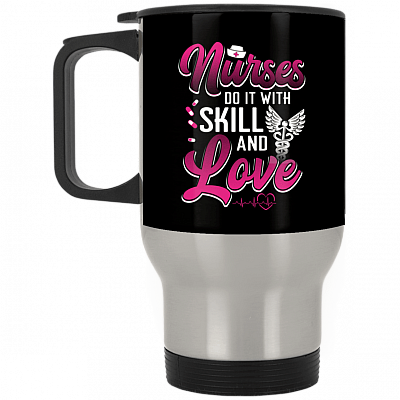 14 oz. Silver Travel Mug