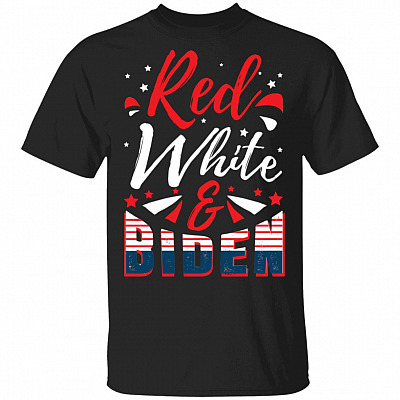 Red White and Biden 4th of July Shirt- 4th of July Outfit, Black, Unisex T-Shirt