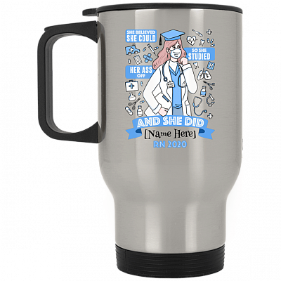 14 oz. Silver Travel Mug