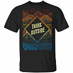 Think Outside Lake Mountain Camping T-Shirt - Aesthetic Nature Outdoors Shirt, Black, Unisex T-Shirt Think Outside Lake Mountain Camping T-Shirt - Aesthetic Nature Outdoors Shirt, Black, Unisex T-Shirt