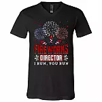 Fireworks Director I Run You Run T-Shirt - V-Neck Tee - 4th July Fireworks Shirt, Black, V-Neck T-Shirt