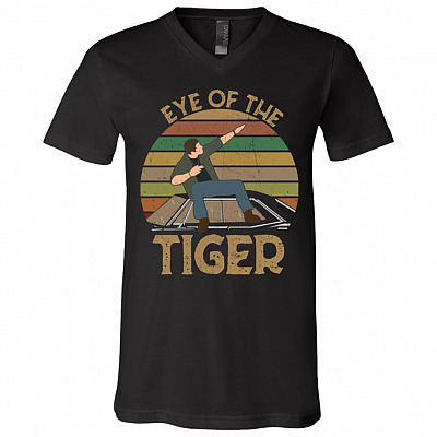 Eye of The Tiger Dean Vintage T-Shirt - V- Neck, Black, V-Neck T-Shirt