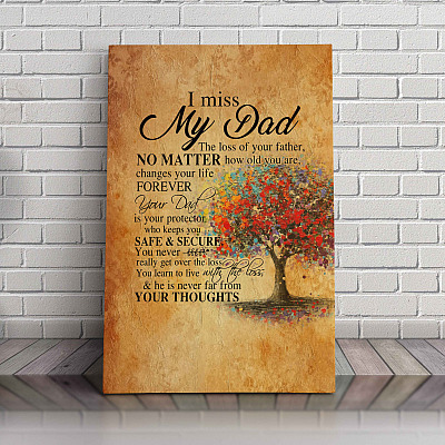 Alternative view of Grief Gifts For Loss Of Father - I Miss My Dad Gallery Wrapped Framed Canvas Prints - Unframed Poster - Home Decor Wall Art