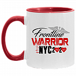 Frontline Warrior NYC 2020 Accent Mug, White/Red, 11 oz. Accent Mug