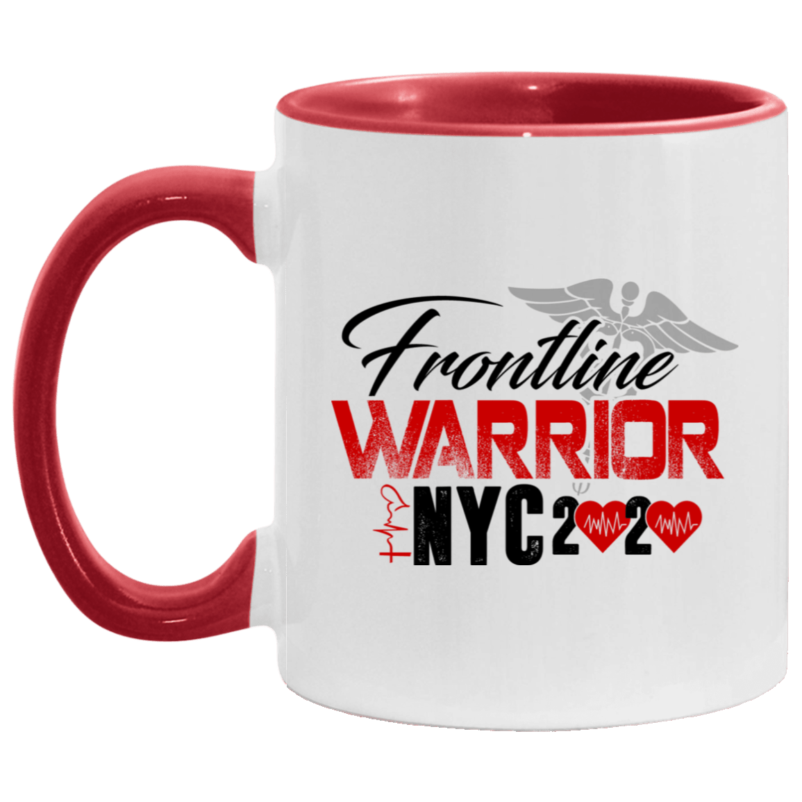 Frontline Warrior NYC 2020 Accent Mug, White/Red, 11 oz. Accent Mug