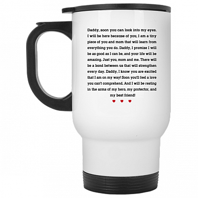 14 oz. White Travel Mug