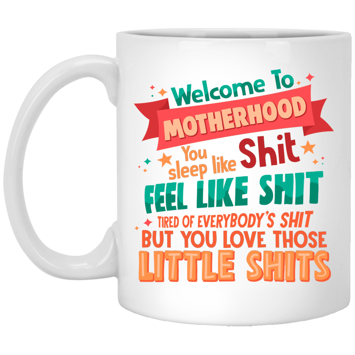 Welcome To Motherhood Ceramic Coffee Mug - New Mom Encouragement Mug, White, 11 oz. White Mug