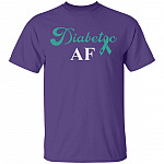 Diabetic AF Diabetes Awareness T-Shirt, Purple, Unisex T-Shirt Diabetic AF Diabetes Awareness T-Shirt, Purple, Unisex T-Shirt