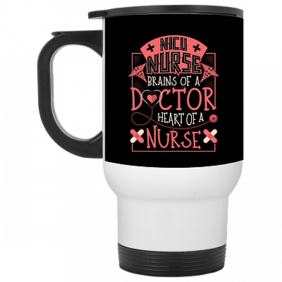 14 oz. White Travel Mug