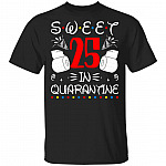 Sweet 25 In Quarantine Happy 25th Birthday 2020 Gifts T-shirt, Black, Unisex T-Shirt