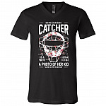 Baseball Mom Gift Behind Every Good Catcher Is A Mom Trying To Take A Photo Of Her Kid T-Shirt - V-Neck Tee, Black, V-Neck T-Shirt
