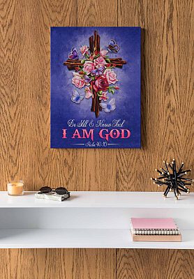 Alternative view of Be Still And Know That I Am God Psalm 46:10 Framed Canvas Prints - Unframed Poster - Home Decor Wall Art