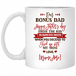 Personalized Dear Bonus Dad Happy Father's Day from the Kid Inadvertently Inherited Coffee Mug - Beer Stein, White, 11 oz. White Mug Personalized Dear Bonus Dad Happy Father's Day from the Kid Inadvertently Inherited Coffee Mug - Beer Stein, White, 11 oz. White Mug