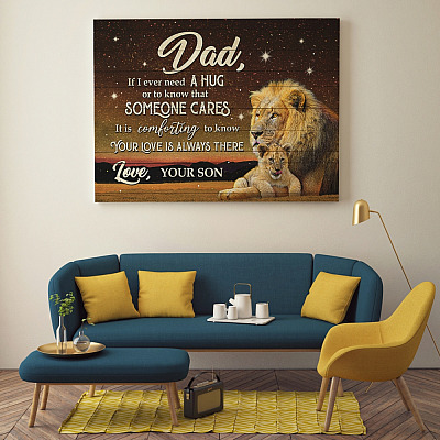 Alternative view of If I Ever Need A Hug Gift For Dad From Son Gallery Wrapped Framed Canvas Prints - Unframed Poster