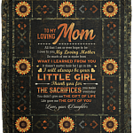 Sunflower To My Loving Mom All That I Am Or Ever Hope To Be From Daughter Fleece Blanket - Sherpa Blanket, White, Cozy Plush Fleece Blanket - 50x60