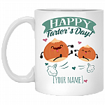 Personalized Happy Farter's Day Coffee Mug - Beer Stein - Water Bottle - Cute Father's Day Gift, White, 11 oz. White Mug