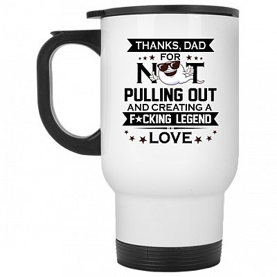 14 oz. White Travel Mug