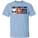 I'm a Simple Man Boobs Tits Beer Motorbike T-shirt, Light Blue, Unisex T-Shirt