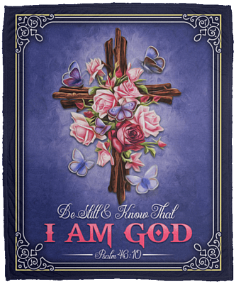 Be Still And Know That I Am God Psalm 46:10 Fleece Blanket - Premium Sherpa Blanket - Woven Blanket, White, Cozy Plush Fleece Blanket - 50x60