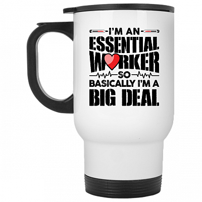 14 oz. White Travel Mug