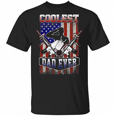 Coolest Dad Ever T-Shirt - Fathers Day Shirt - Fathers Day Shirt For Dad, Black, Unisex T-Shirt