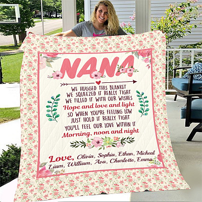Alternative view of Personalized Name Nana We Hugged This Blanket Hope and Love and Light Fleece Blanket - Premium Sherpa Blanket