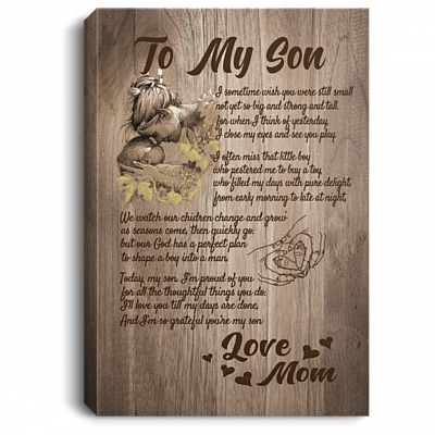 To My Son I'll Love You Till My Days Are Done And I'm So Grateful You're My Son Gallery Wrapped Framed Canvas, White, 0.75'' Framed Canvas