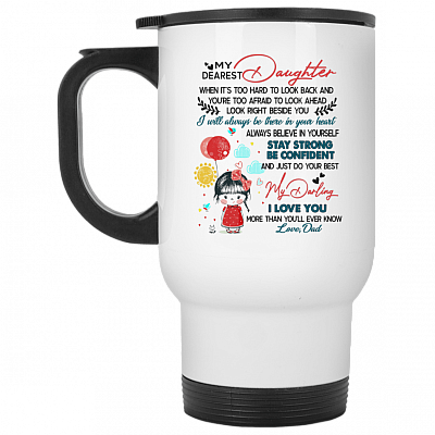 14 oz. White Travel Mug