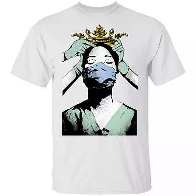 Stay Strong Nurse Wearing Crown T-Shirt - Nurse Appreciation Gifts, White, Unisex T-Shirt