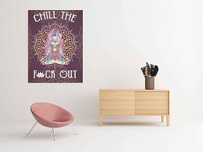 Alternative view of Chill The Fuck Out Namast'ay Yoga Gallery Wrapped Framed Canvas Prints - Unframed Poster - Yoga Lover Gifts
