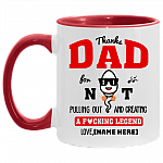 Personalized Thanks Dad For Not Pulling Out And Creating A Fucking Legend Accent Mug - Ceramic Coffee Mug, White/Red, 11 oz. Accent Mug Personalized Thanks Dad For Not Pulling Out And Creating A Fucking Legend Accent Mug - Ceramic Coffee Mug, White/Red, 11 oz. Accent Mug
